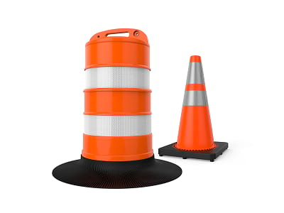 cone channelizer for traffic at covid pandemic