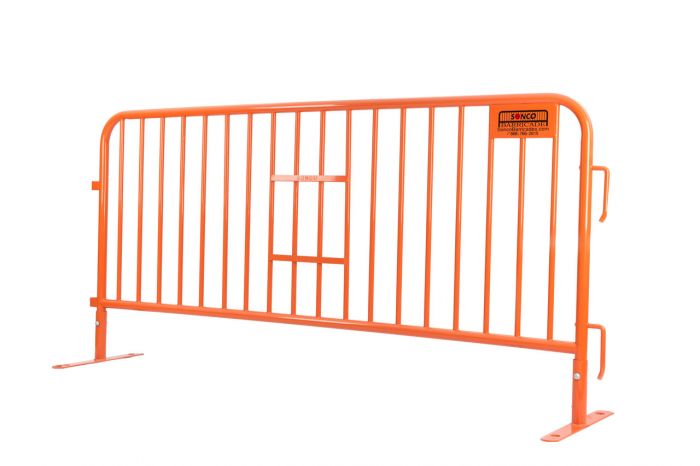 Orange Powder-Coated Metal Barricade