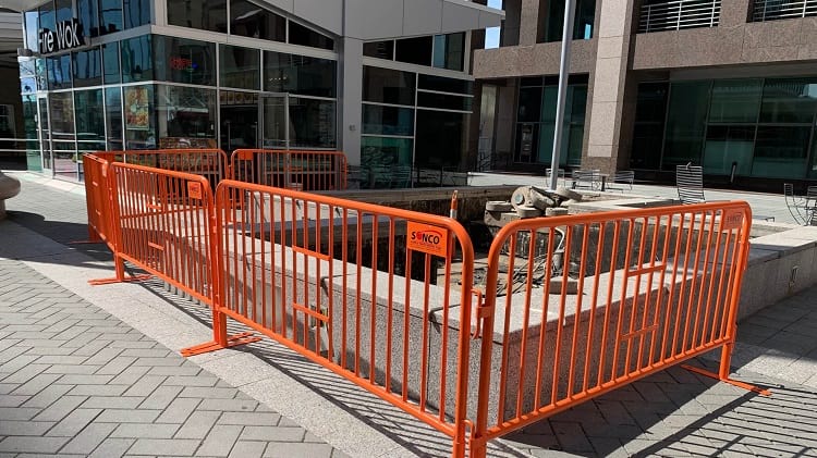 steel barricades for construction site perimeter security